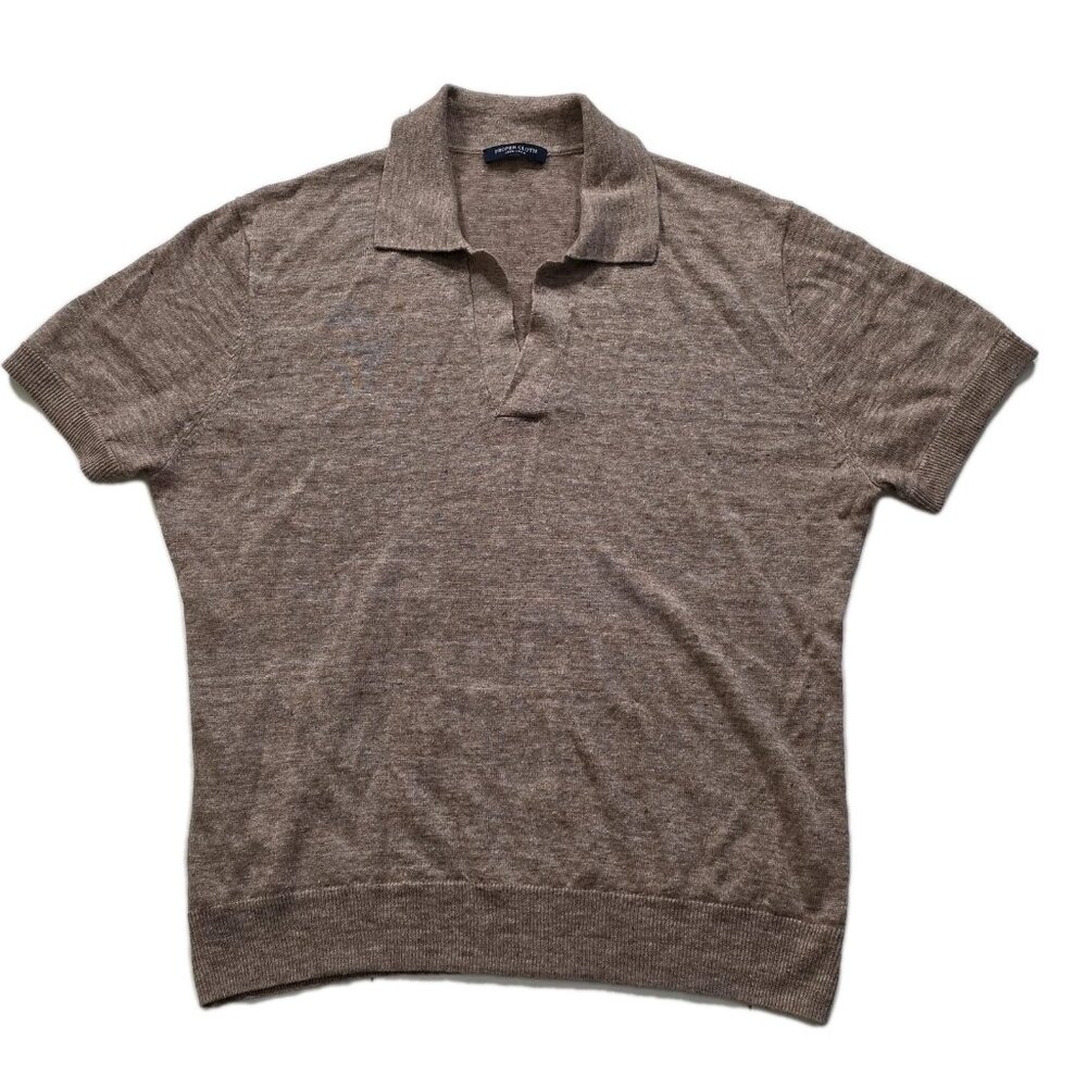 Proper Cloth Linen Polo Shirt Mens M Beige SS Preppy Elevated Summer City Party
